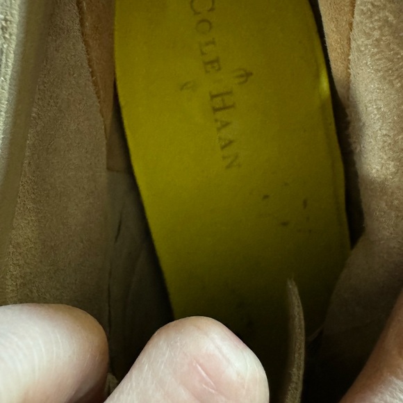 Cole Haan Nike Air Leather Suede Wedge Bootie Lace Up Tan Beige Size 9.5 - Picture 4 of 9